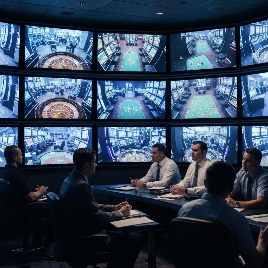 Bezpieczeństwo kasyna - sala monitoringu